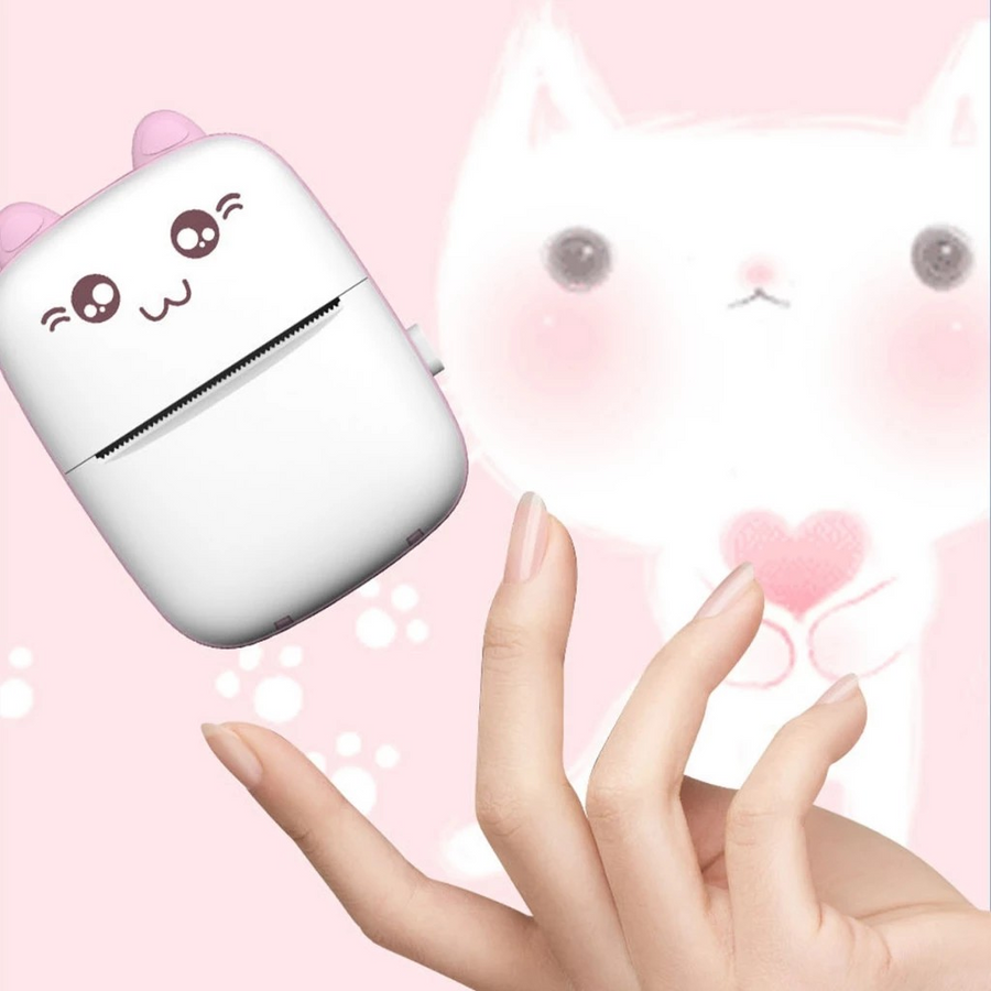 Mini Impresora Digital Gatito - 5 Rollos